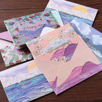 Vintage Oil Painting Greeting Cards, Hand-Painted Style, DIY Blank Cards for Valentine's Day, Thank You, or Messages