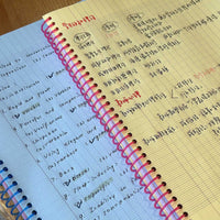 A4 Large Capacity French Ruled Spiral Notebook with Colored Dividers for Students and Office