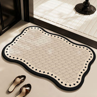 Vintage French Diatomaceous Earth Bath Mat, Non-Slip Absorbent Soft Bathroom Floor Mat