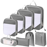 Travel Compression Packing Cubes Set Waterproof Luggage Organizer Bags for Clothes