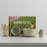 Japanese Ceramic Matcha Bowl Set with Bamboo Whisk and Scoop