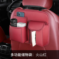 Car Seat Back Organizer with Tissue Box and Hooks