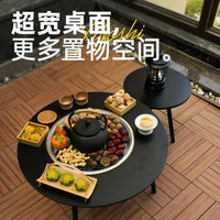 Portable Folding Outdoor BBQ Grill Table with Charcoal Smoker for Home Patio Camping