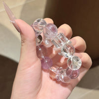 Teo Mo Natural White Crystal and Amethyst Bracelet