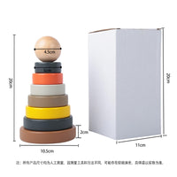 Wooden Rainbow Stacking Tower Educational Toy for Kids