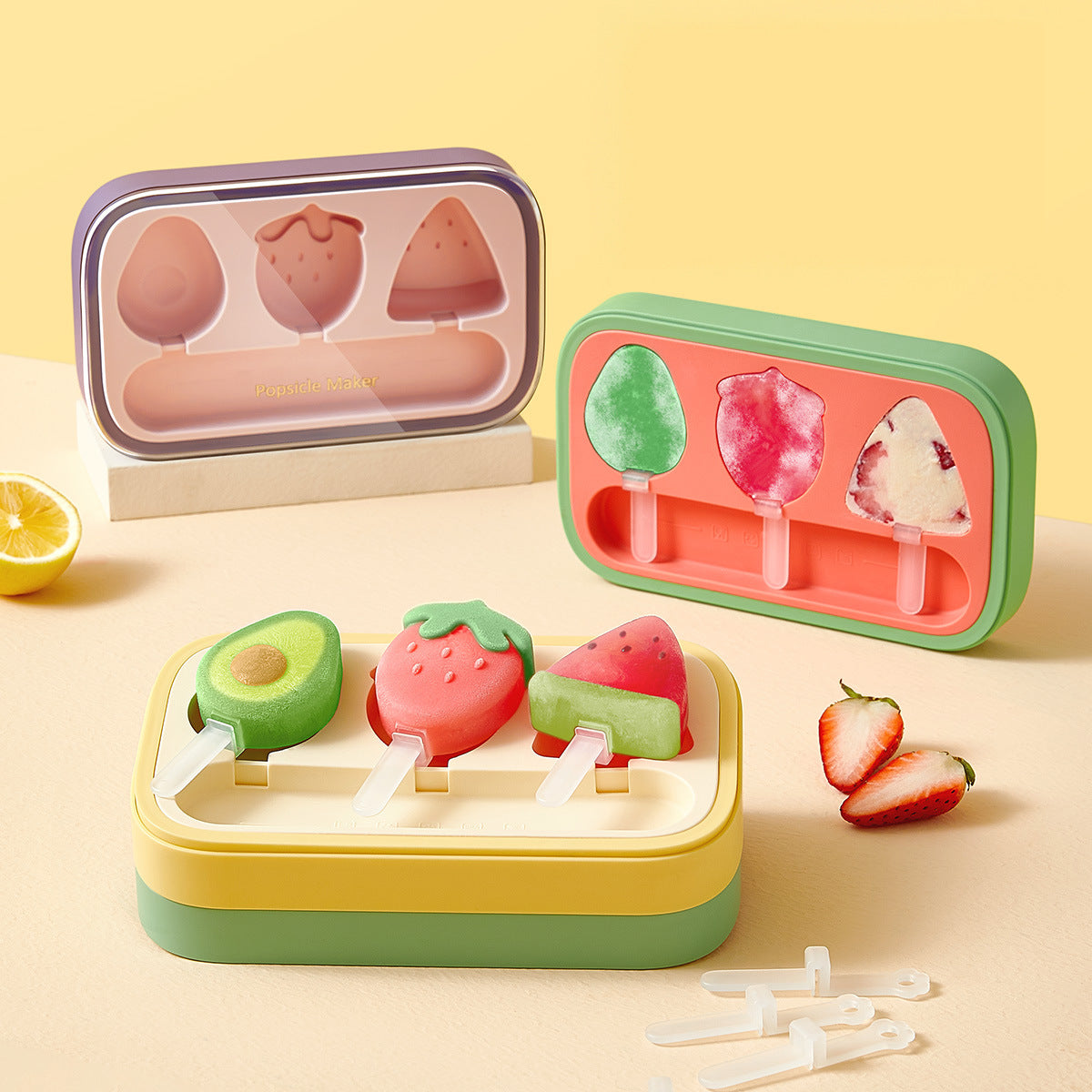 Special Offer Silicone Ice Pop Molds for Home Use - Ice Cream Popsicle Maker for Kids