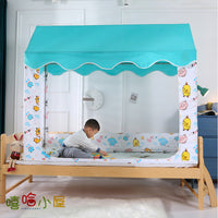 Kids' Playhouse Tent Bed Canopy with Three Openings for Boys and Girls