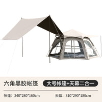 Outdoor Camping Tent Tarp 2-in-1 Portable UV Protection Hexagonal Tent for Picnics and Camping