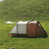 Outdoor 4-5 Person Tunnel Tent Double Layer Waterproof Family Camping Tent with Two Rooms
