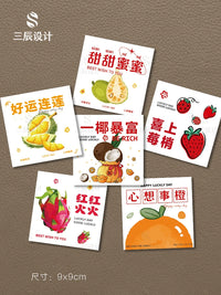 Fruit Card, Peace and Joy, Seeing Flowers Brings Happiness, Good Things Happen, Wishes Come True, Greeting Card, High-End New Year Blessing Card