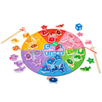 Wooden Magnetic Fishing Game Set for Toddlers, Educational Parent-Child Interactive Toy