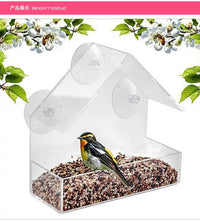 Acrylic Hanging Bird Feeder for Outdoor Garden and Balcony, Rainproof Wild Bird Food Dispenser