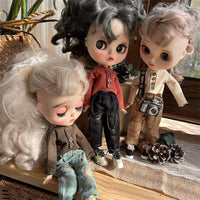Blythe OB22 OB24 Doll Clothes Set - Top and Distressed Jeans