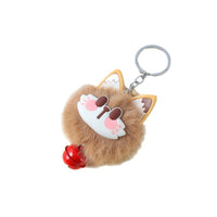Plush Lucky Cat Charm with Bell for Bags and Accessories