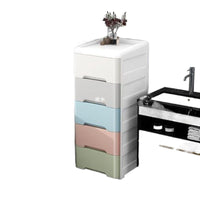 Slim Gap Storage Cabinet with Drawers - Multi-layer Plastic Organizer for Bathroom Kitchen Narrow Spaces