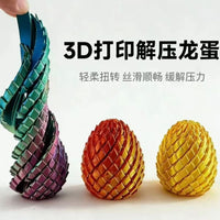 3D Printed Articulated Dragon Egg Fidget Toy with Scale Texture
