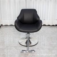 Hair Salon Barber Chair with Stainless Steel Armrests, Swivel, and Height Adjustment