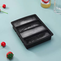 Food Grade Silicone Ice Cube Tray with Lid, Large Capacity Square Ice Mold for Home Use, Long Strip Ice Maker