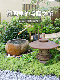 Japanese Garden Stone Basin Bamboo Water Feature Landscape Decor