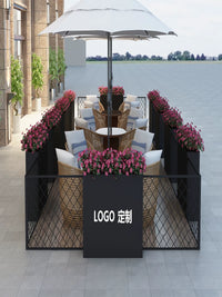 Outdoor Wrought Iron Planter Box Fence Garden Landscape Flower Bed Courtyard Decoration