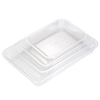 Rectangular PET Food Container with Lid, Transparent Serving Tray for Cold Dishes, Hot Pot, and Milk Tea