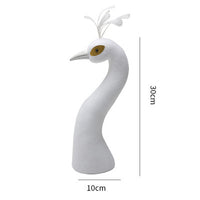 Flocked Peacock Head Model for Floral Arrangements and Decorations