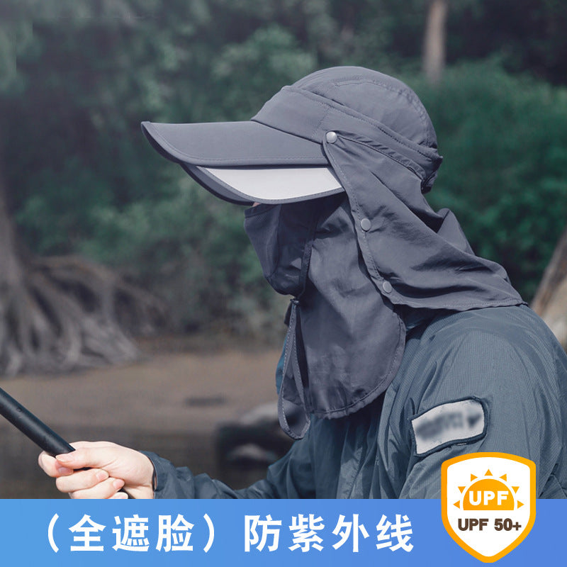 Men's Fishing Sun Hat with UV Protection and Retractable Face Mask