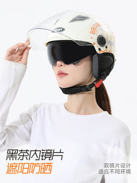 3C Certified Motorcycle Half Helmet for Men and Women, All-Season Safety Helmet with Visor