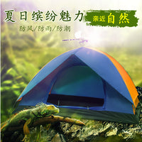 Double Layer Outdoor Camping Tent for 2-4 People, Beach Travel Shelter