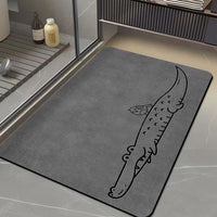 Cartoon Animal Diatomaceous Earth Bath Mat, Non-Slip Absorbent Quick Dry Floor Mat for Bathroom