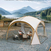 Outdoor 2-Room 1-Hall Waterproof Family Camping Tent Portable Folding Large Tent for Picnic and Wild Camping