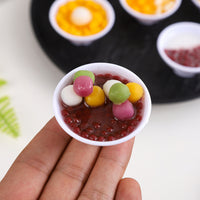 Miniature Simulation Food Dessert Fruit Pudding Bowl Keychain