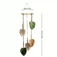 Nordic Leaf Hand-Woven Tapestry Wall Hanging for Room Decor