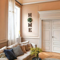 Wooden HOME Letter Wreath Wall Hanging for St. Patrick's Day Decor