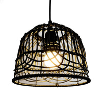 Handwoven Rattan Lampshade for Pendant Light, American Style Decorative Shade for Teahouse Study
