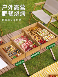 Disposable Kraft Paper Picnic Lunch Box Set for BBQ & Outdoor Activities