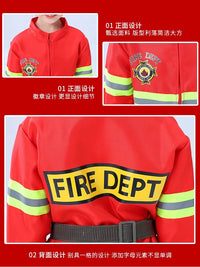 Kids' Firefighter Role Play Costume Set with Helmet and Belt for Performances and Drills