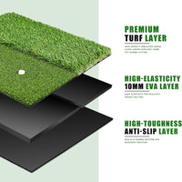 SEEKFUNS Golf Hitting Mat Foldable Rubber Base Dual Turf Golf Practice Mat Hot Selling Training Pad