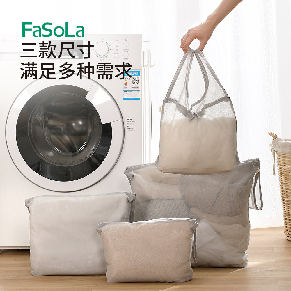 Laundry Bag Set for Delicates and Travel, Anti-Tangle Washing Machine Mesh Bags with Storage Basket