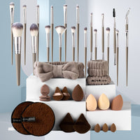 20/30 Pcs Makeup Brush Set Eyeshadow Powder Foundation Brushes Portable Travel Kit with Puffs