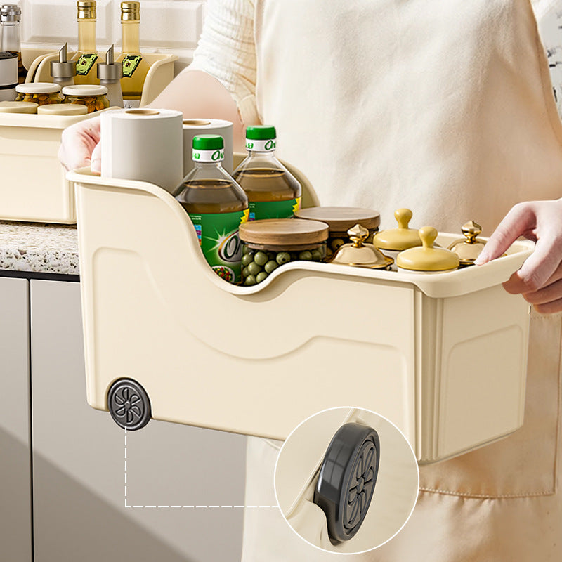 Cabinet Pulley Storage Box Organizer Plastic Storage Container Shelf Home Kitchen Pot Lid Holder