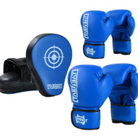 Kids' and Adults' Boxing Gloves & Focus Mitts Set for Training, Muay Thai, Kickboxing