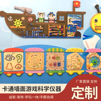 Montessori Wooden Wall-Mounted Activity Board for Kids, Educational Play Panel for Preschool & Corridor Decor