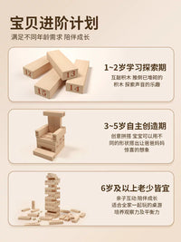 Wooden Stacking Blocks Game for Kids, Educational Building Toy for Boys and Girls, Family Interactive Fun, Ages 3-12