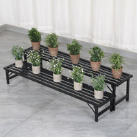 Foldable Iron Art Plant Stand for Balcony, Tiered Succulent Display Rack, Modern Minimalist Flower Pot Holder