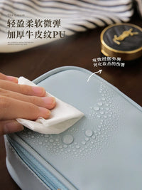 Portable Cosmetic Bag Set with Brush Holders for Travel and Daily Use