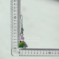 Christmas Tree Crystal Beaded Phone Lanyard Keychain Bag Charm