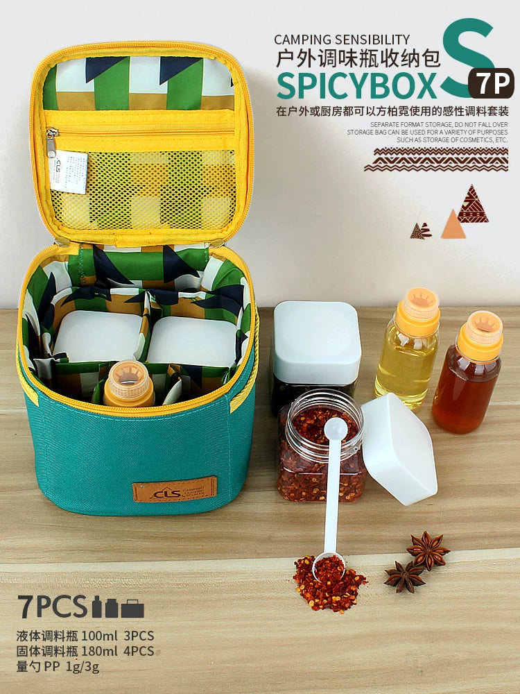 Portable Outdoor Seasoning Bottle Set for BBQ Camping Picnic - 6-Piece or Single Bottle Options