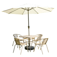 Outdoor Patio Dining Set with Umbrella, Garden Bistro Table and Chairs