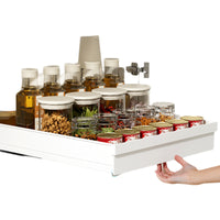 Pull-Out Kitchen Cabinet Organizer Rack for Pots, Lids, and Spices - No-Drill Installation